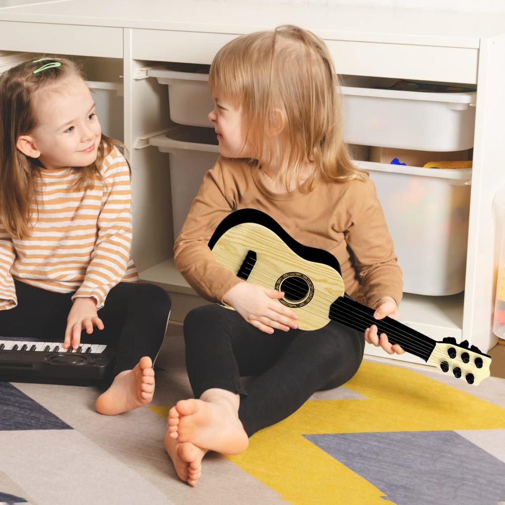 QDH kids toy guitar 6 string,17 inch guitar baby kids cute guitar rhyme developmental musical instrument educational toy for todd