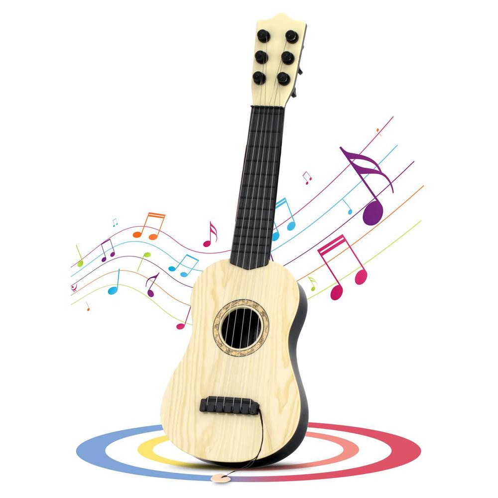 QDH kids toy guitar 6 string,17 inch guitar baby kids cute guitar rhyme developmental musical instrument educational toy for todd