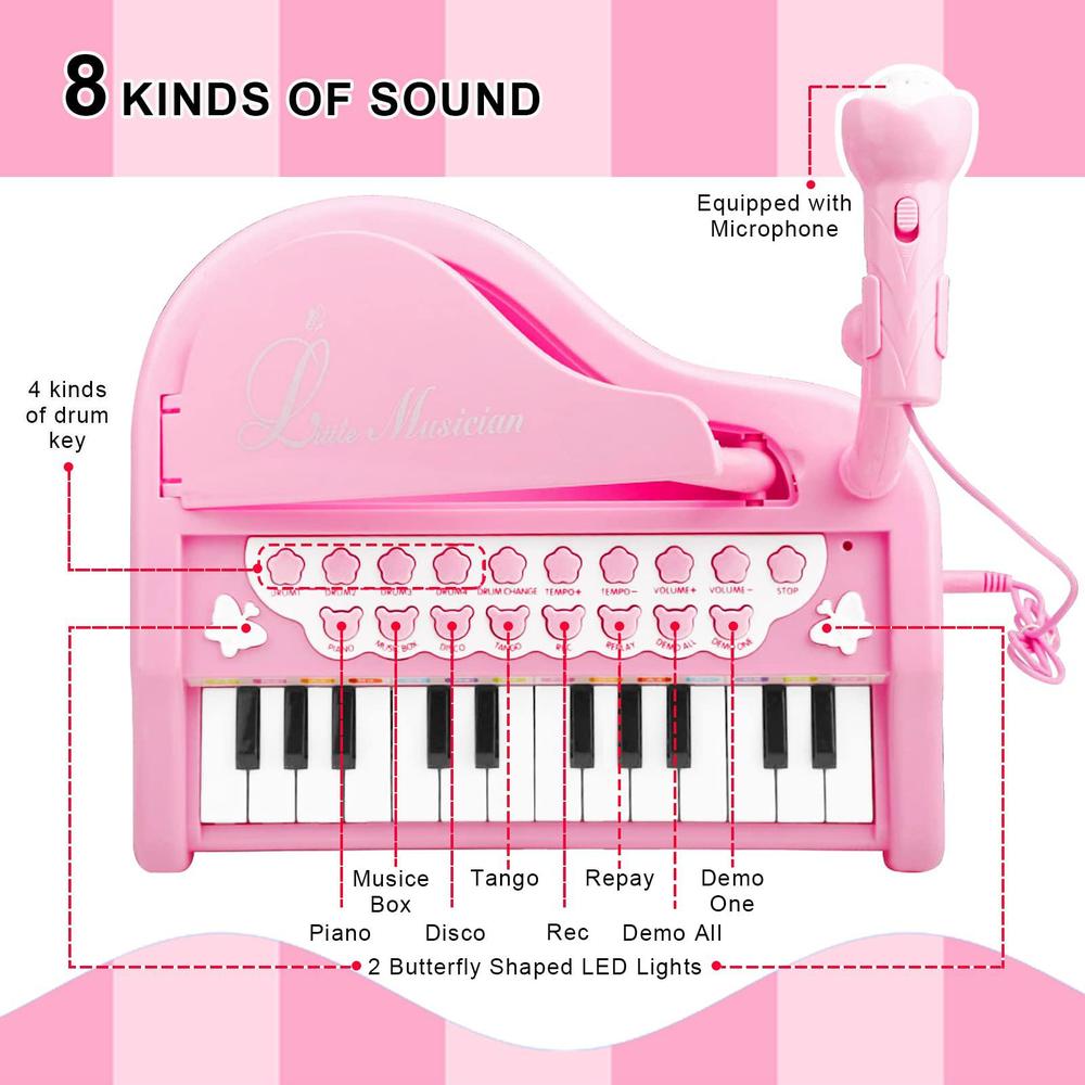 love&mini pink piano toys for 1+year old girls first birthday gifts ...