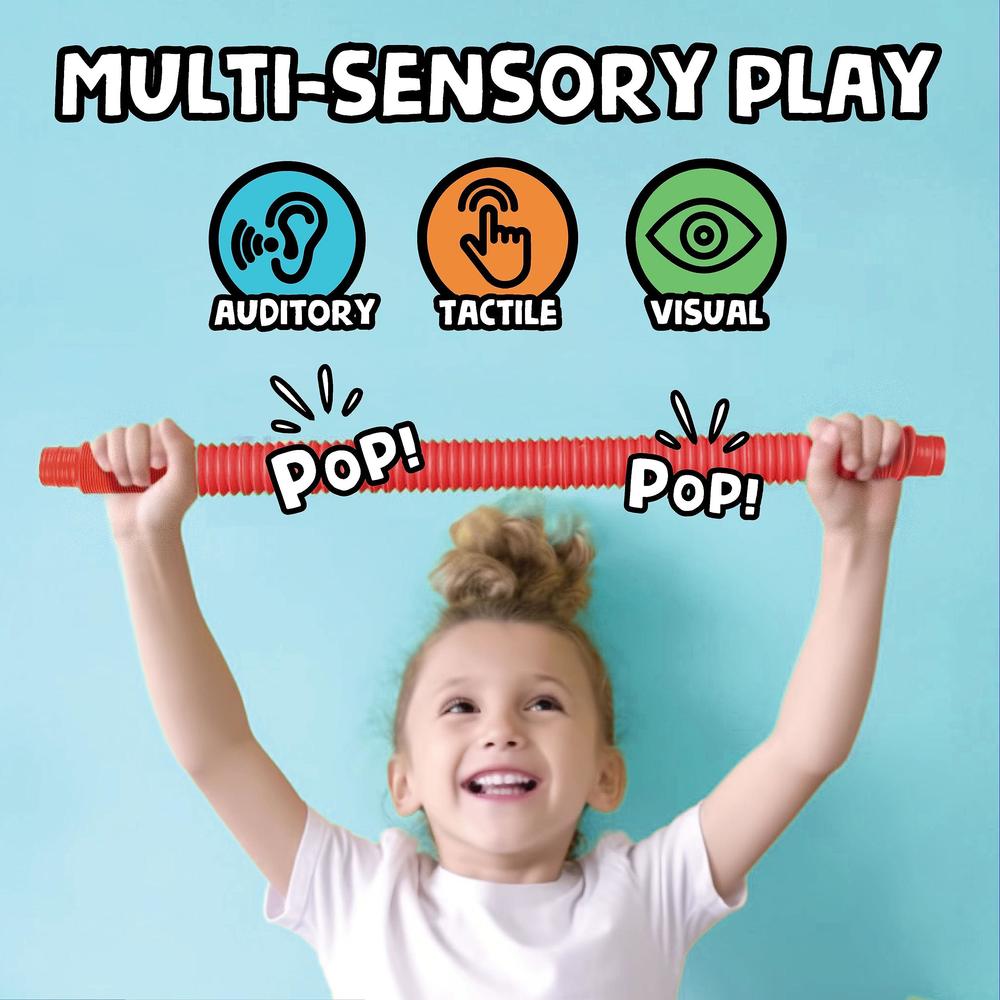 bunmo pop tubes large 30pk | hours of fun for kids | imaginative play & stimulating creative learning | toddler sensory toys 