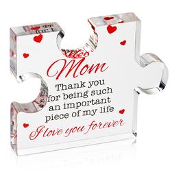 velenti birthday gifts for mom - engraved acrylic block puzzle mom present 3.35 x 2.76 inch - cool mom presents from daughter, son, d