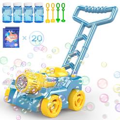 wesfuner Bubble Machine,Bubble Blower Maker,Bubble Lawn Mower for Toddlers 1-3,Summer Outdoor Push Backyard Gardening Toys,Wedding Party