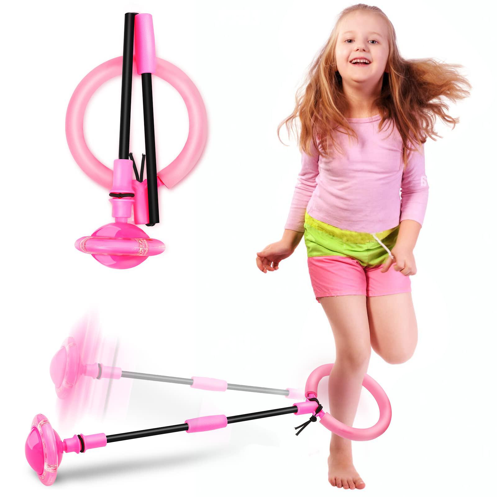 hewog skip ball, portable foldable colorful flash wheel swing ball