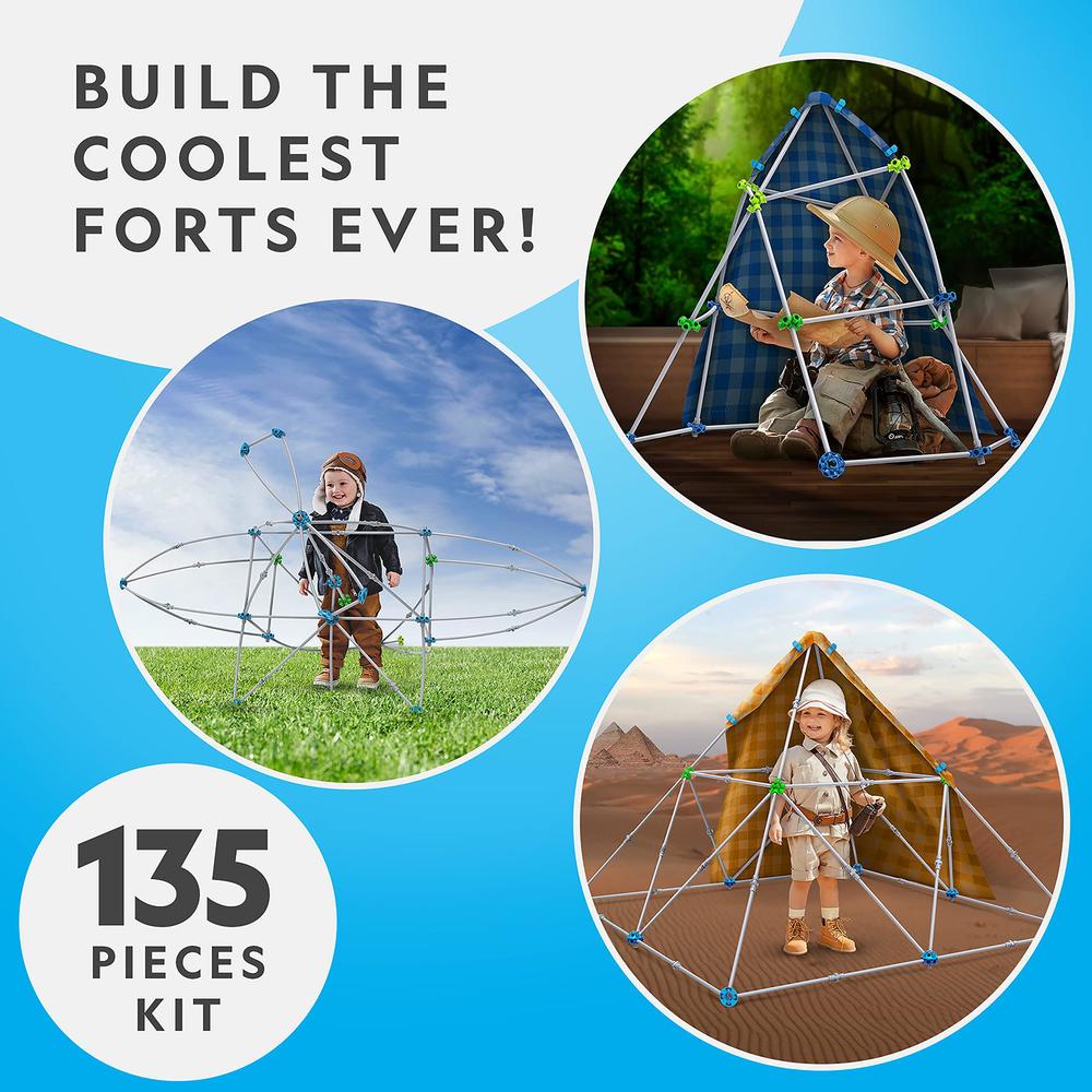 national geographic kids fort building kit - 135-piece indoor fort ...