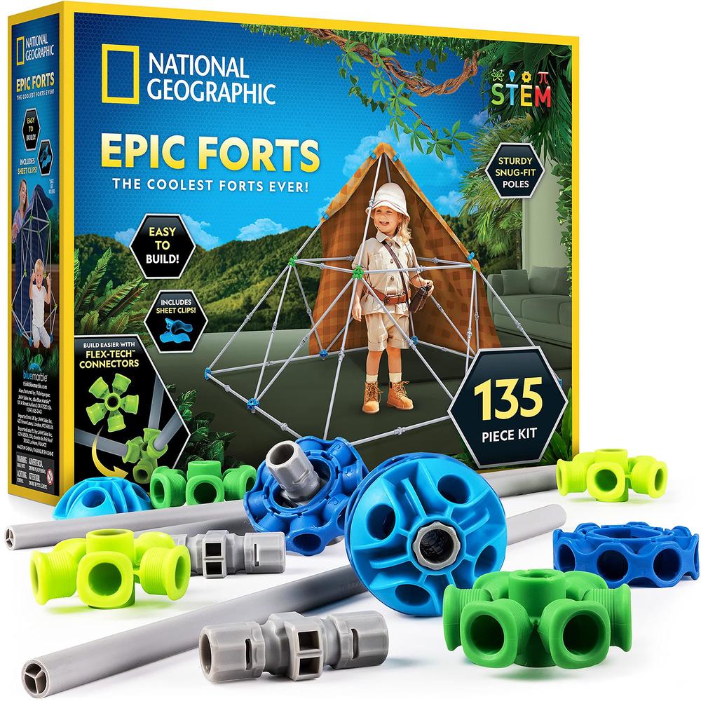 national geographic kids fort building kit 135piece indoor fort