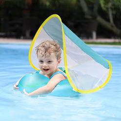 free swimming baby inflatable baby swim float with sun canopy size improved infant pool floaties swimming pool toys for the a