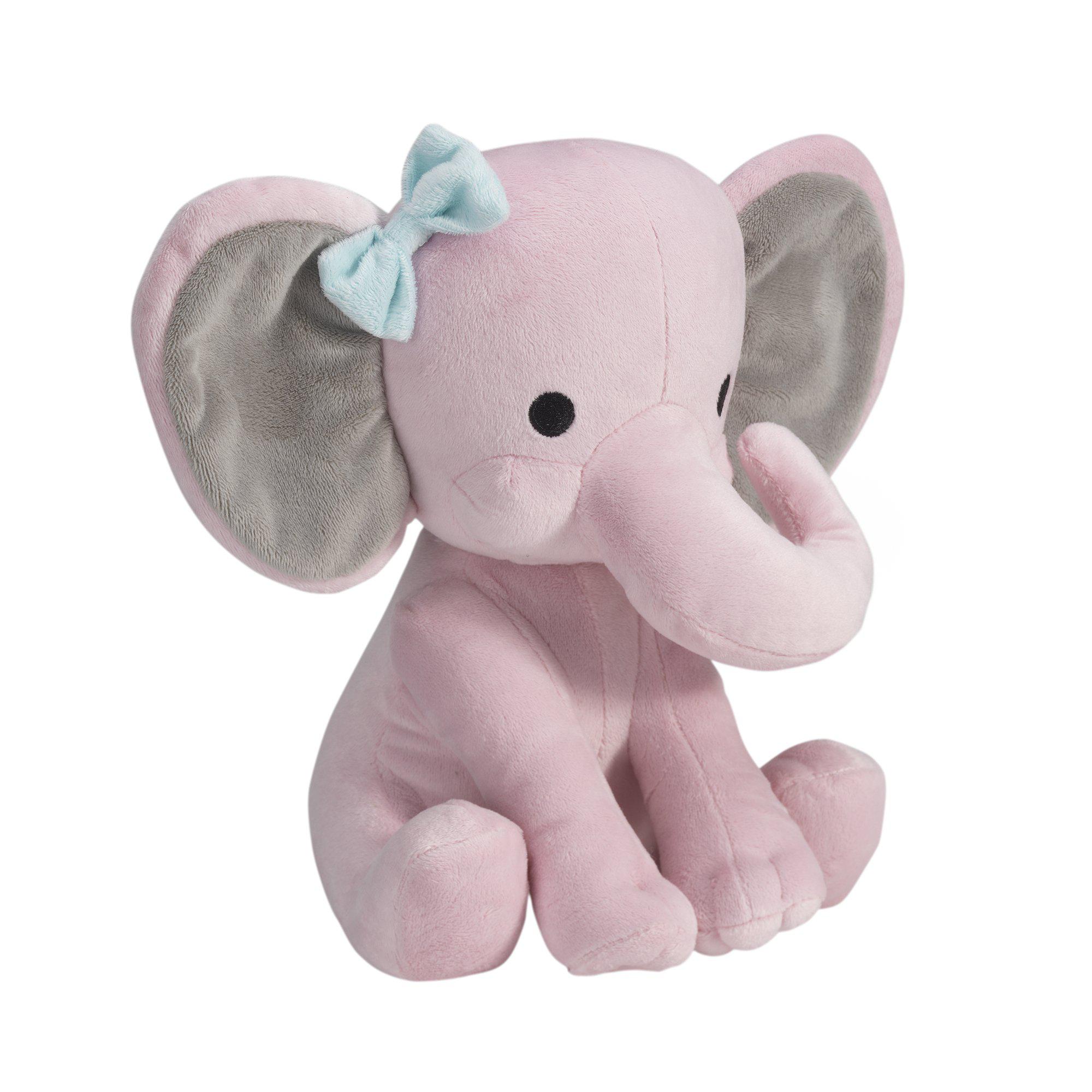 bedtime originals twinkle toes pink elephant plush, hazel, 1 count (pack of 1)