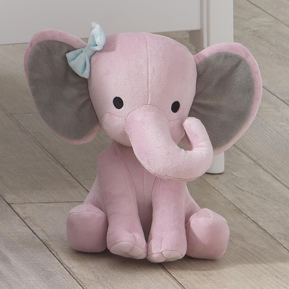 bedtime originals twinkle toes pink elephant plush, hazel, 1 count (pack of 1)