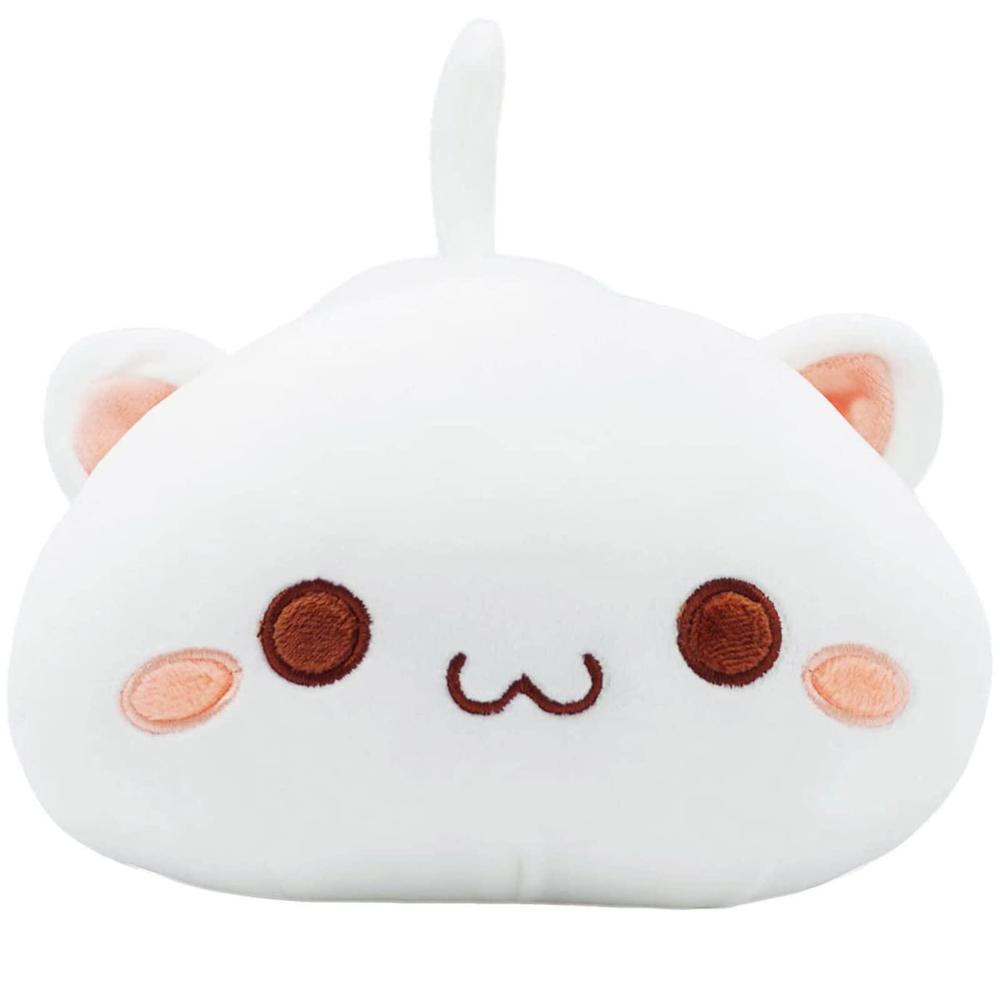onsoyours cute kitten plush toy stuffed animal pet kitty soft anime cat plush pillow for kids (white a, 12")