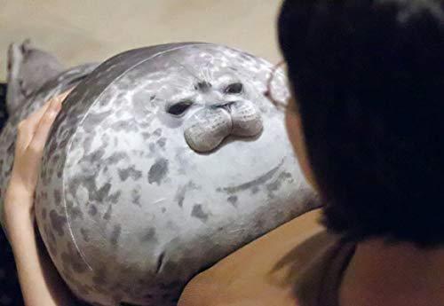 merryxd chubby blob seal pillow,stuffed cotton plush animal toy cute ocean large(23.6 in)