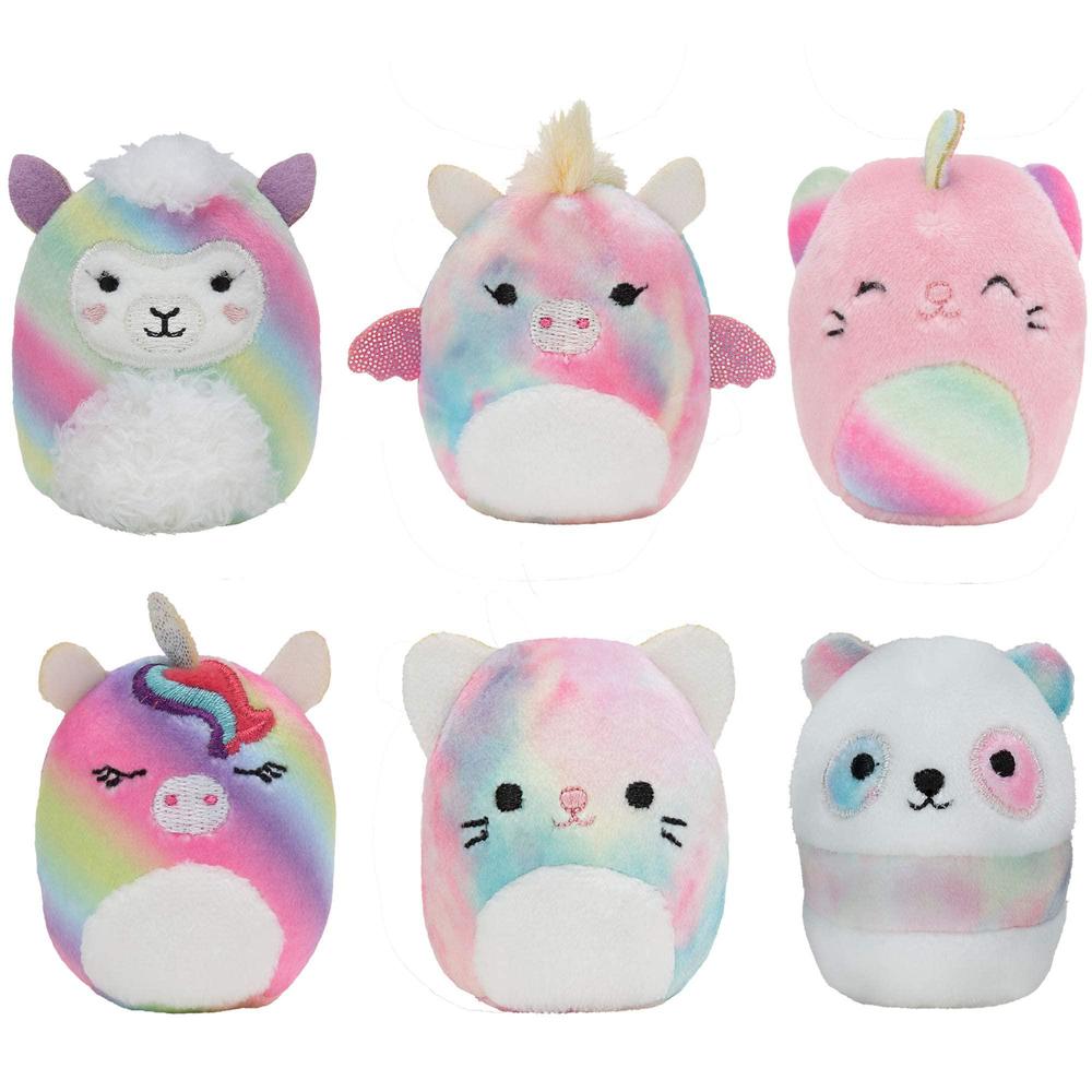 squishville by squishmallow mini plush rainbow dream squad, six 2 rainbow animals, irresistibly soft colorful plush, mini cat