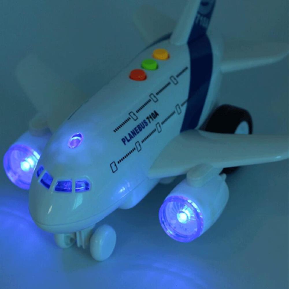 Yeam airplane toys for toddlers,friction powered toy plane for kids,1:200 scale aircraft with flashing lights and sounds for boys 