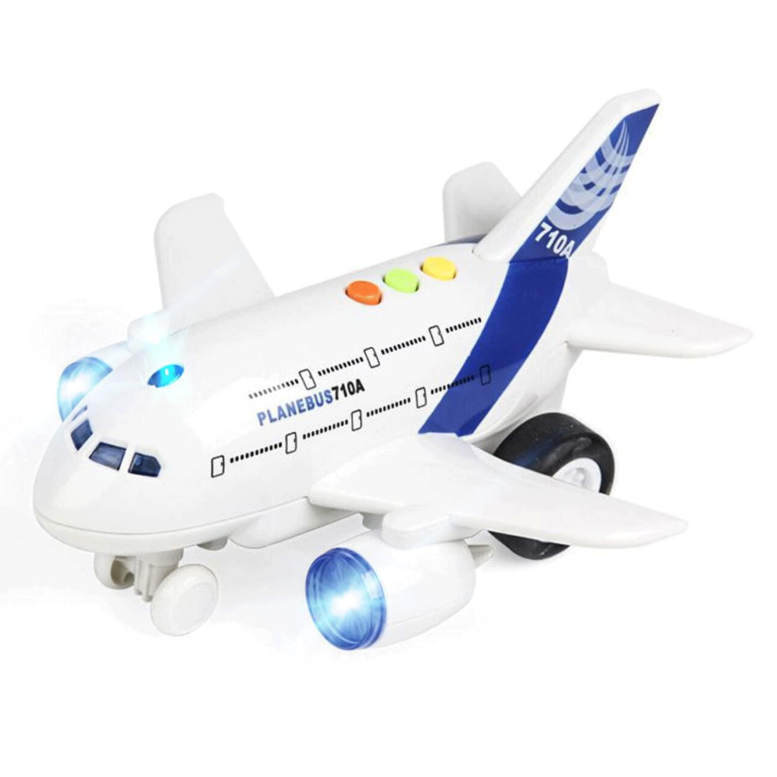 Yeam airplane toys for toddlers,friction powered toy plane for kids,1:200 scale aircraft with flashing lights and sounds for boys 
