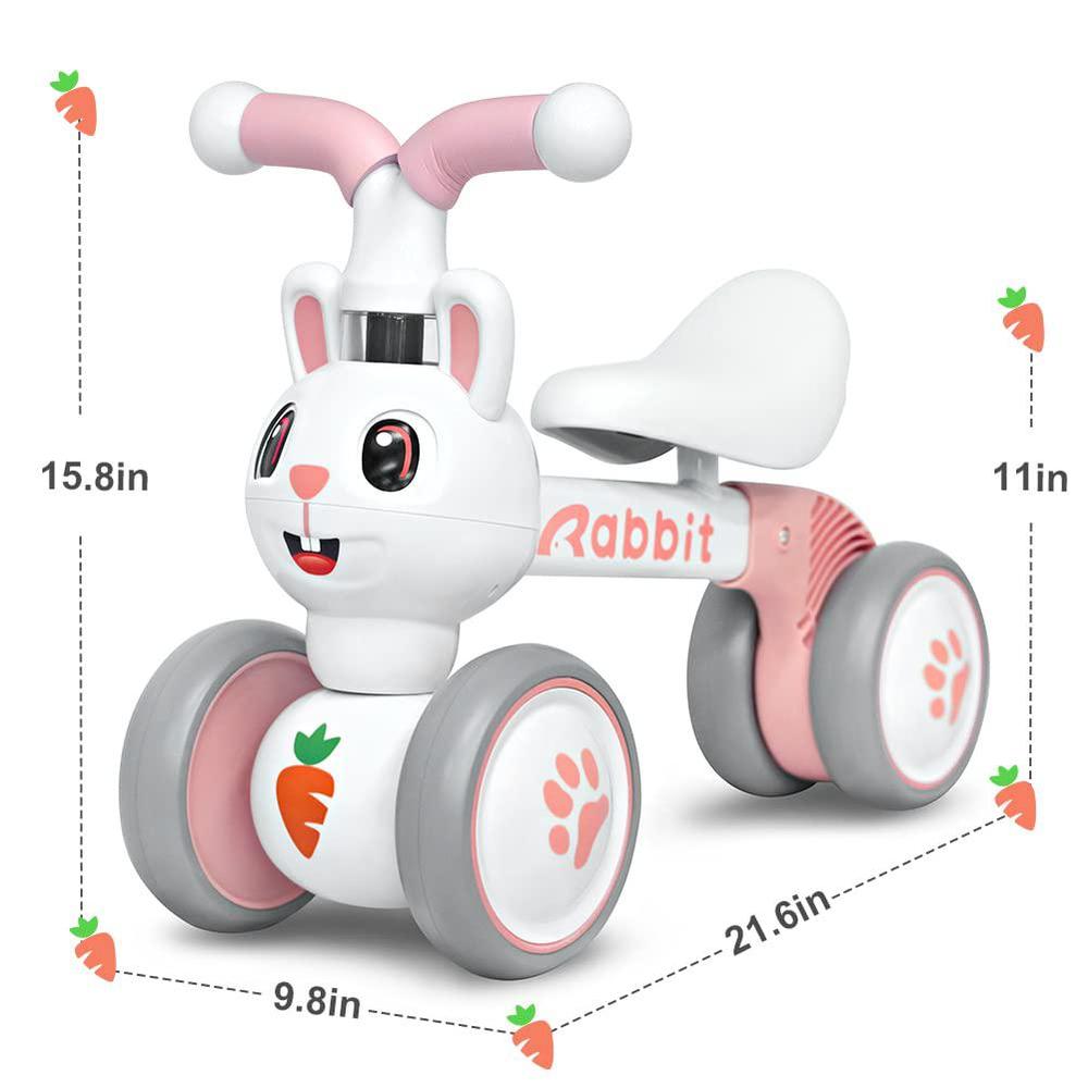 ancaixin baby balance bikes toys for 1 year old girls, riding toy for 10-36 month toddler | no pedal infant 4 wheels baby bic