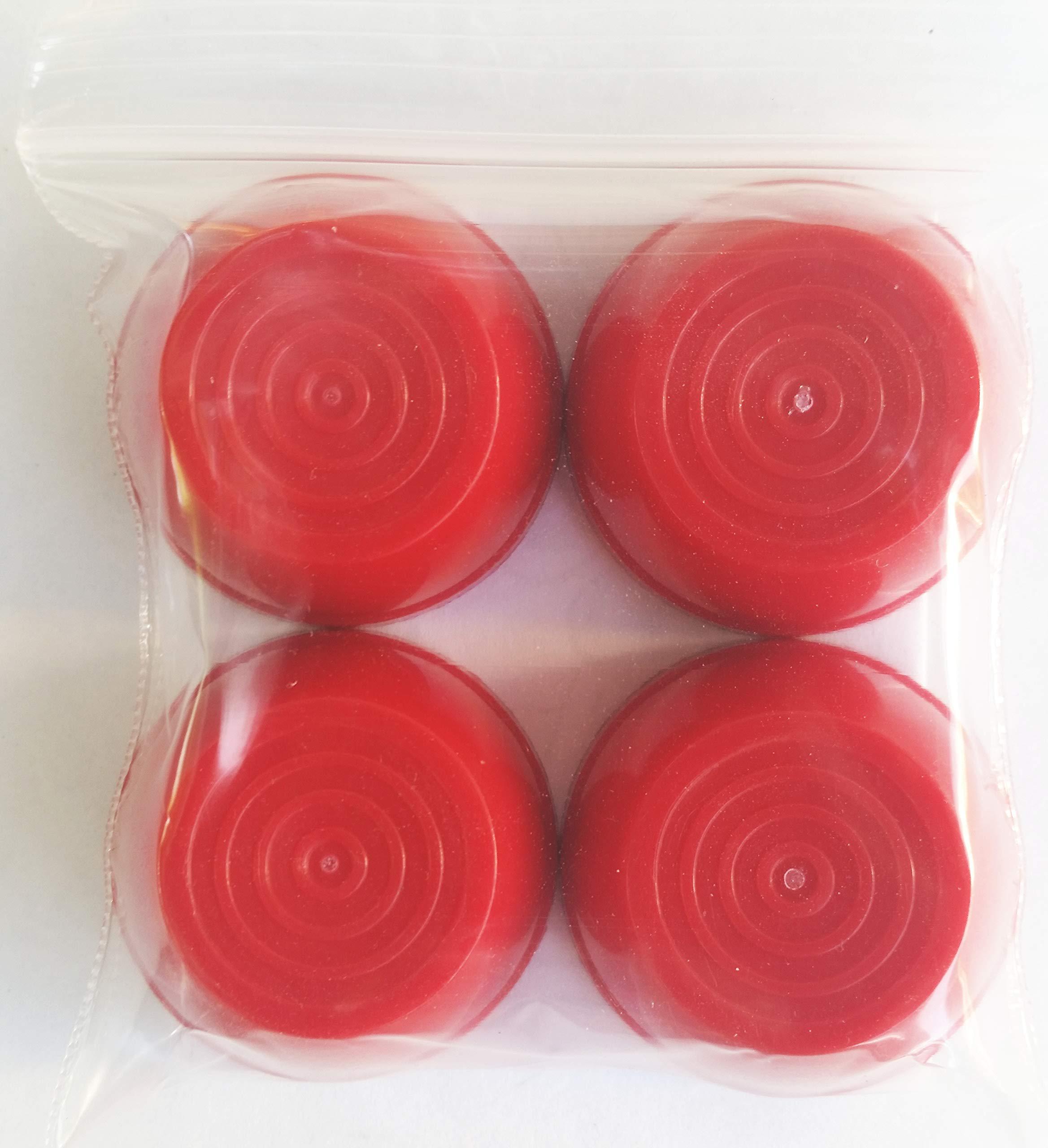quadrapoint hub cap compatible with popular red wagon brand plastic & folding wagons 7/16" red (not for wood or steel wagons)