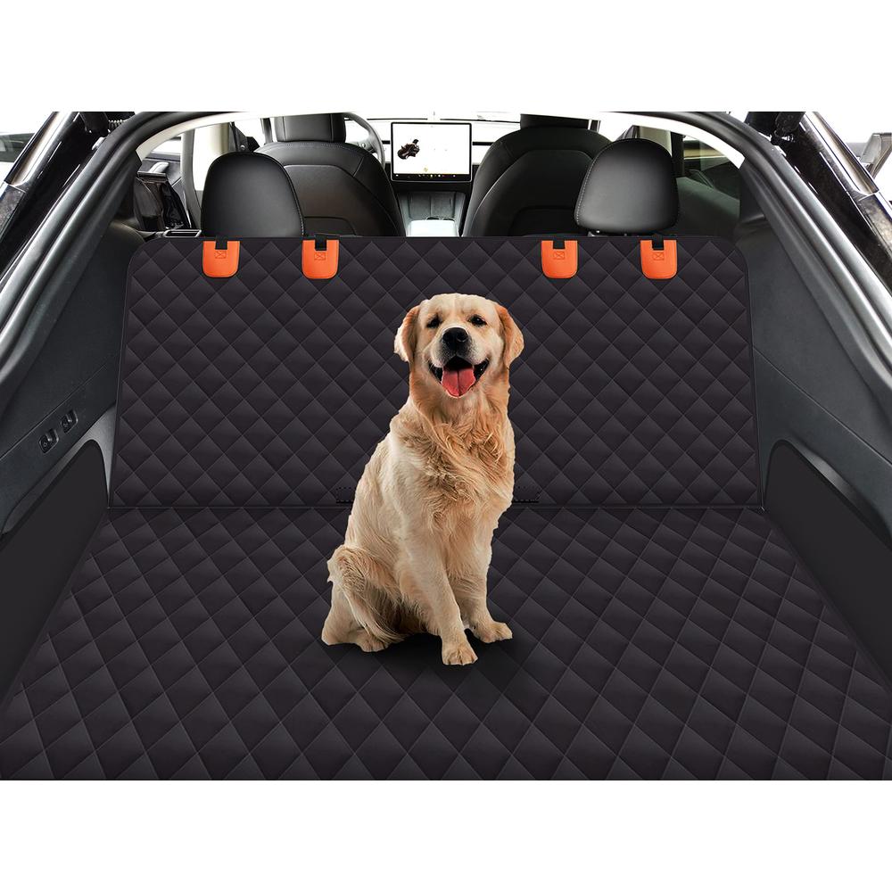 gxt dog back seat cover for car suv and truck with mesh windows, scratch and water resistant material, upgraded version, blac