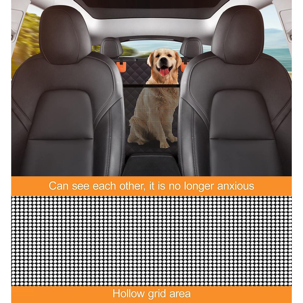 gxt dog back seat cover for car suv and truck with mesh windows, scratch and water resistant material, upgraded version, blac
