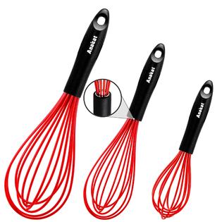 Anaeat anaeat silicone whisk, thick stainless steel wire inner - heat  resistant kitchen whisks for non-stick cookware, balloon egg b