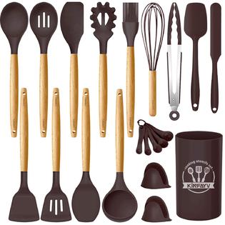 KINFAYV kinfayv silicone cooking utensils kitchen utensil set, 21
