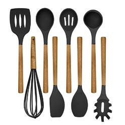 aothod silicone cooking utensils set - 446f heat resistant kitchen utensils,turner  tongs,spatula,spoon,brush,whisk,kitchen utensil g