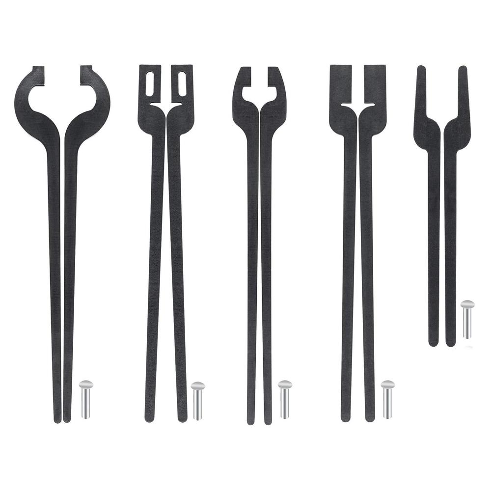Haocute rapid tongs bundle set five type of tong bundles set diy rapid tongs comes with rivet for beginner futher smithing