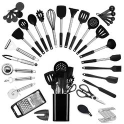 BECBOLDF kithcen utensils set 46 cooking utensils set silicone and stainless steel utensils set kitchen tool set,baking set kitchen se