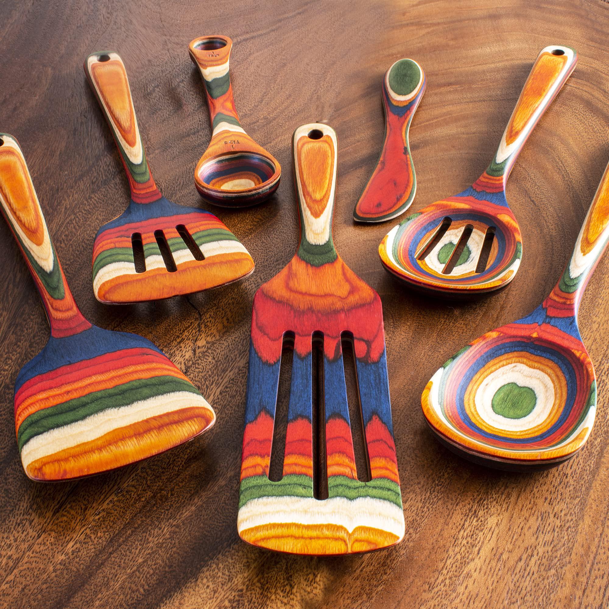 Totally Bamboo baltique marrakesh collection 7 piece cooking utensil set, safe for nonstick