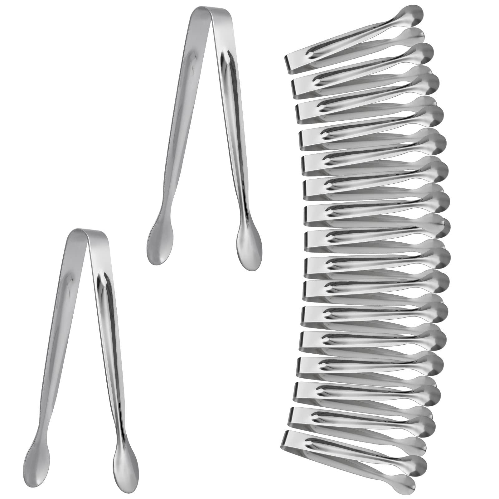 tcoin small serving tongs,ice tongs,sugar tongs,kitchen tiny tongs for  appetizers,18 pcs(4.3 inch)