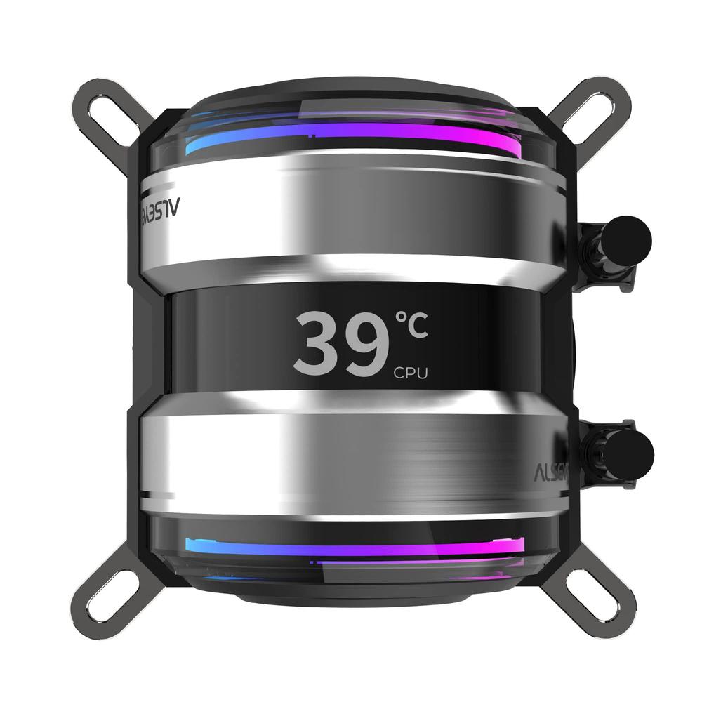 alseye infinity i360 cpu liquid cooler, dual pumps system cpu water cooler with temperature display screen, 360mm radiator & 