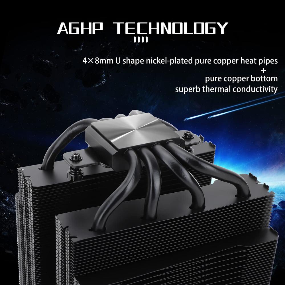 thermalright frost spirit 140 black v3 cpu air cooler, dual tower 4x8mm ...