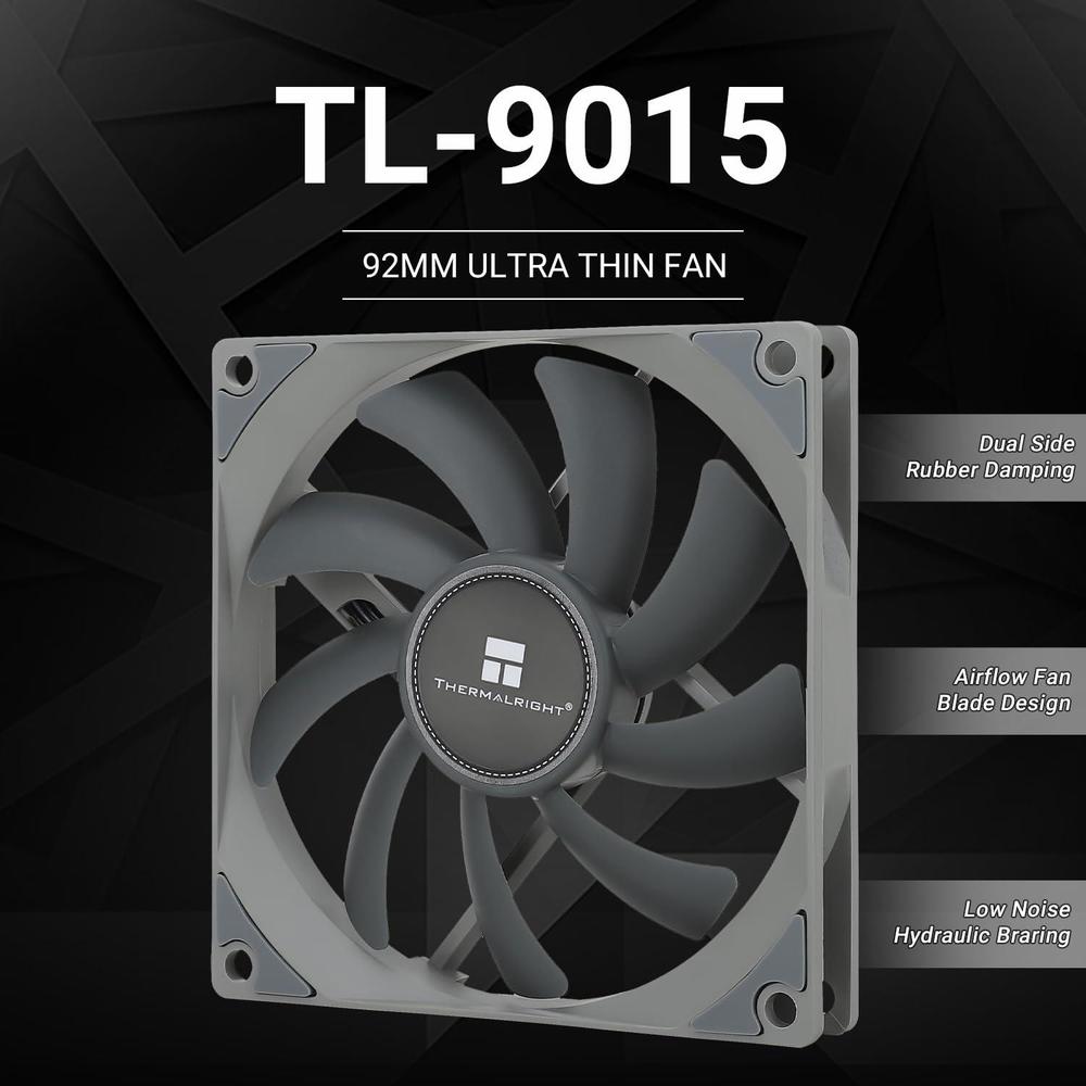 thermalright tl-9015 cpu fan 90mm case pwm cooler fan 4pin pwm pc fan, 15mm ultra-thin fan, 2700rpm speed, cpu cooling fan(tl