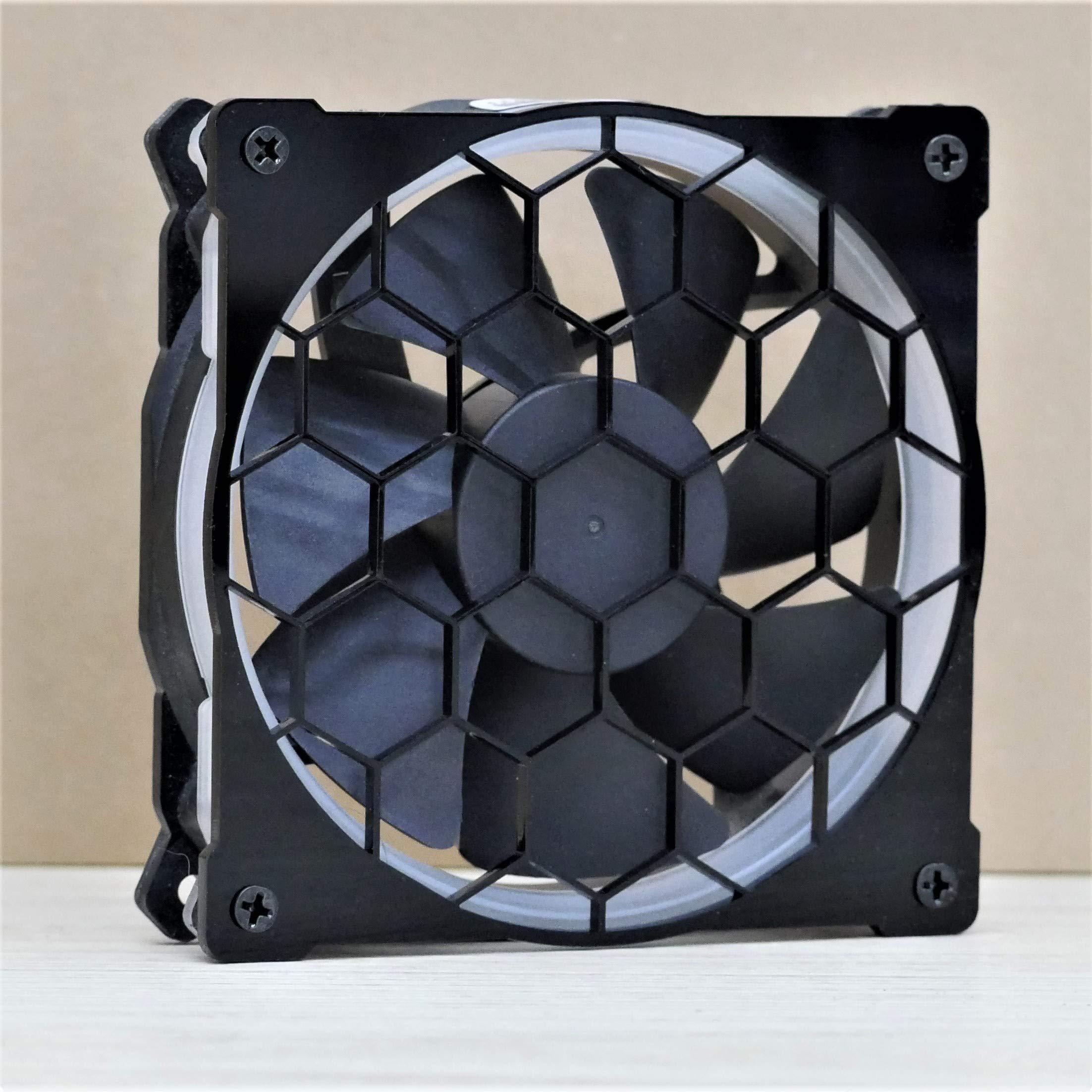 Savant PCs 120mm computer case fan cover with unique hexagon design - great for rgb argb led lighting