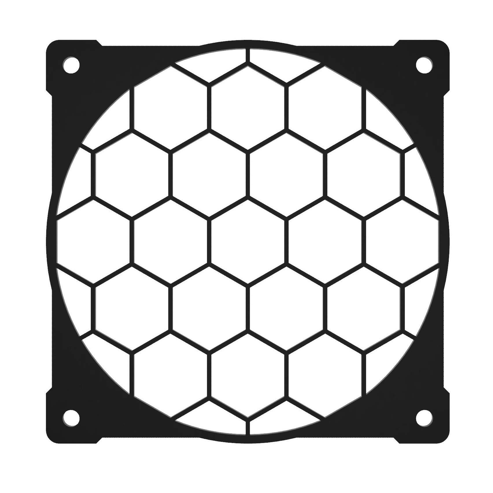 Savant PCs 120mm computer case fan cover with unique hexagon design - great for rgb argb led lighting