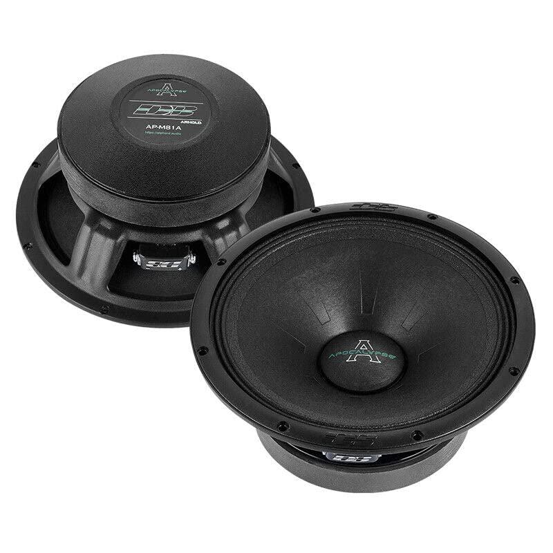 deaf bonce 8 mid-bass car audio speakers 1000w 4 ohm apocalypse ap-w81a pair
