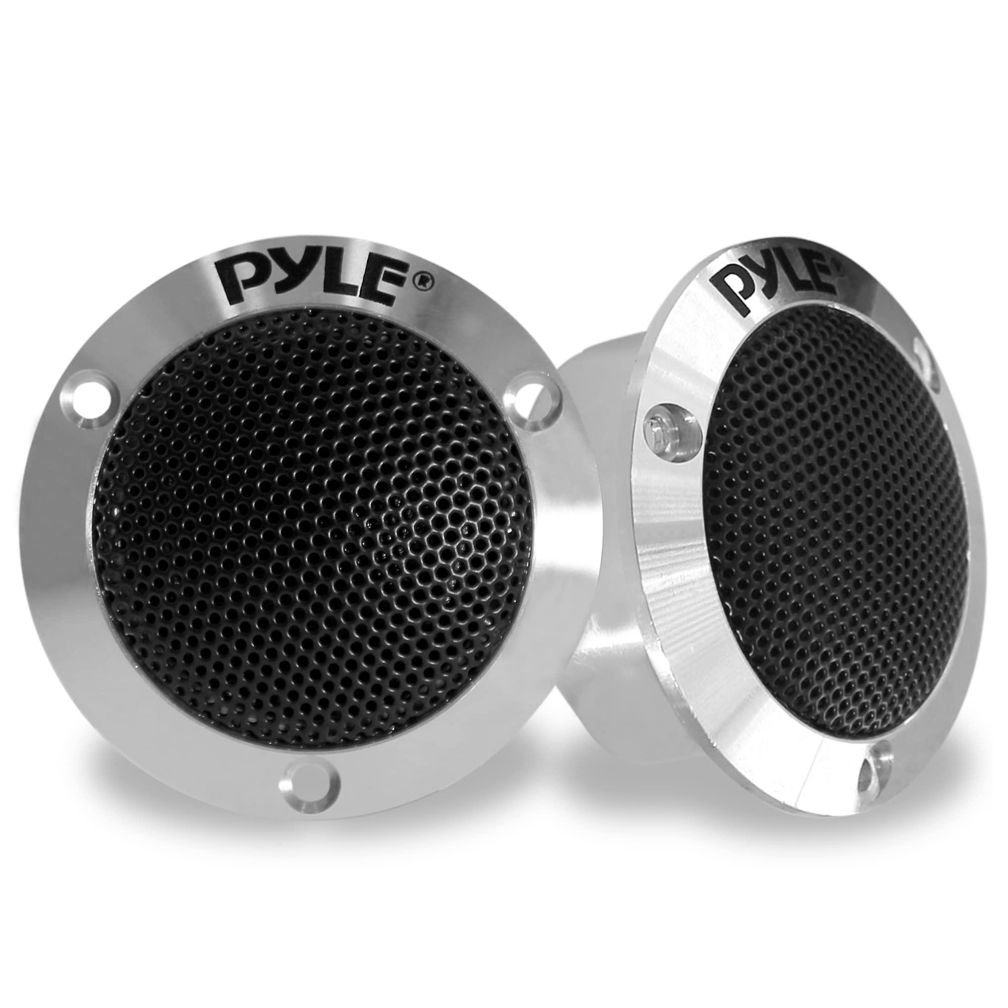 pyle 2.5" dual titanium dome tweeters - 1 pair 1 voice coil 80 watts at 4-ohm, car audio tweeters for speakers with aluminum 