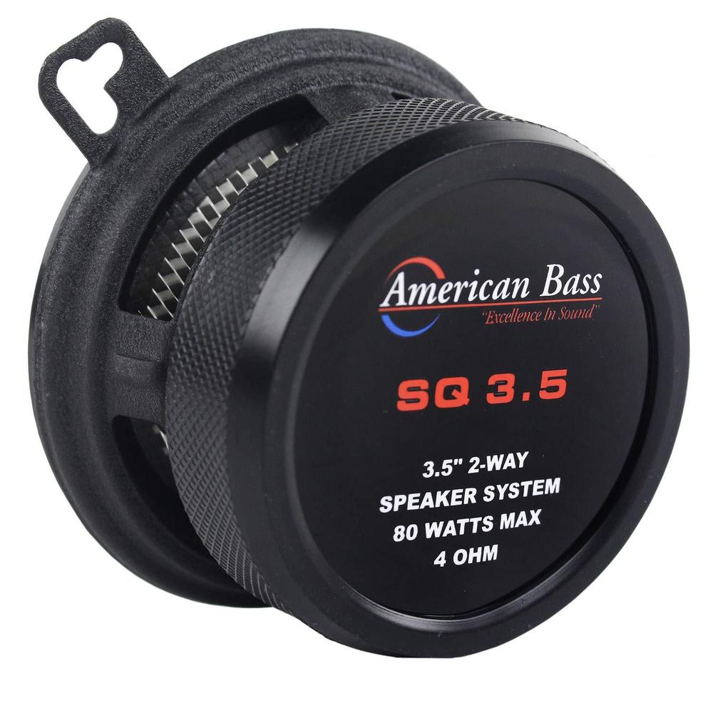 american bass sq3.5 speaker 3.5" 2-way 80watts american bass;carbon fiber