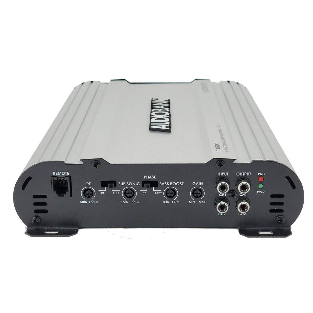audiobank monoblock 1600 watts amp class ab car audio stereo amplifier p1601 heavy-duty aluminum alloy heatsink, class a-b op