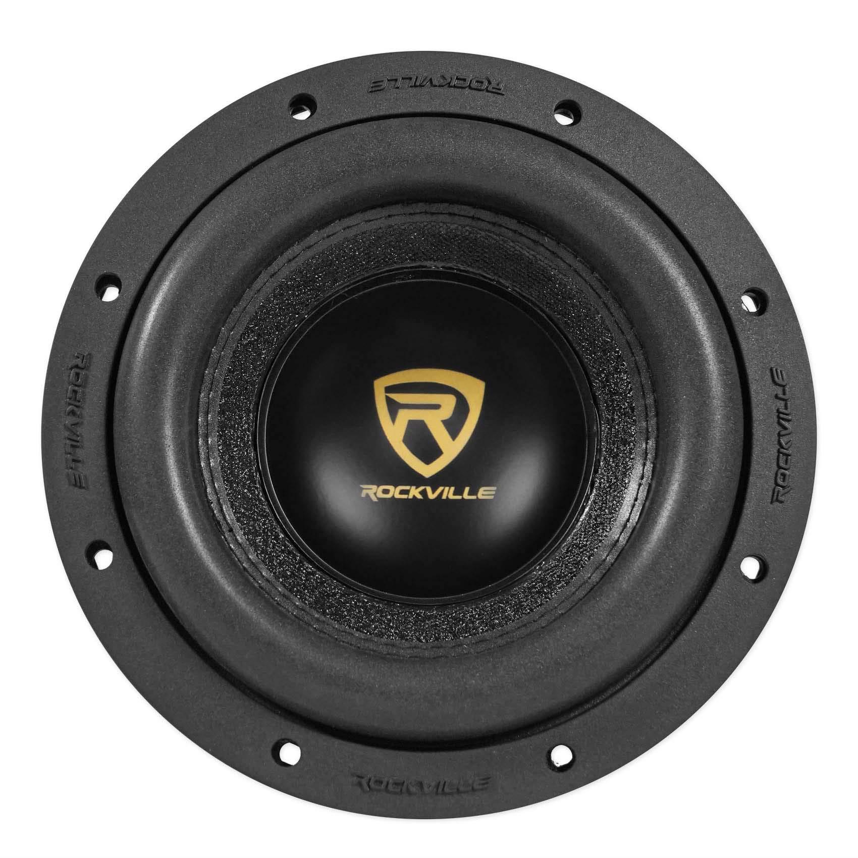 rockville w8k9d4 8" inch 2000w peak car audio subwoofer dual 4-ohm sub 500w rms cea rated, black