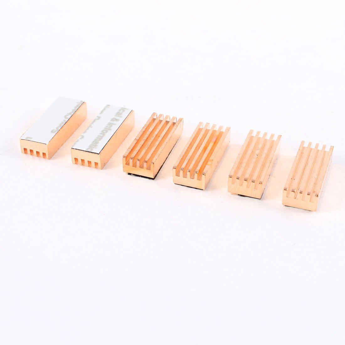 uxcell 6pcs mc-200 pure copper heatsink, 22x8x5mm self-adhesive cooling fins nvme ssd memory cooler heat sink for laptop pc d