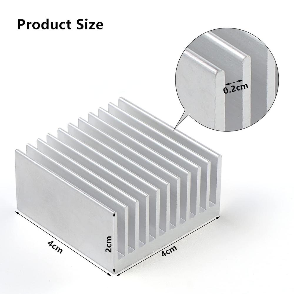 esumic 4 pcs 40 x 40 x 20mm aluminum chipset heatsink radiator heat sink cooling fincooler with 1 roll 12mm x 25m double side