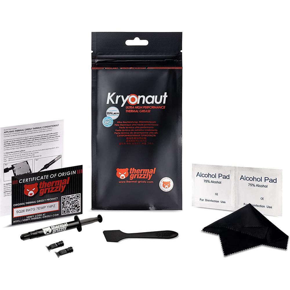 Nabob Deals thermal grizzly kryonaut 5.5g the high performance thermal paste for cooling all processors, graphics cards and heat sinks in