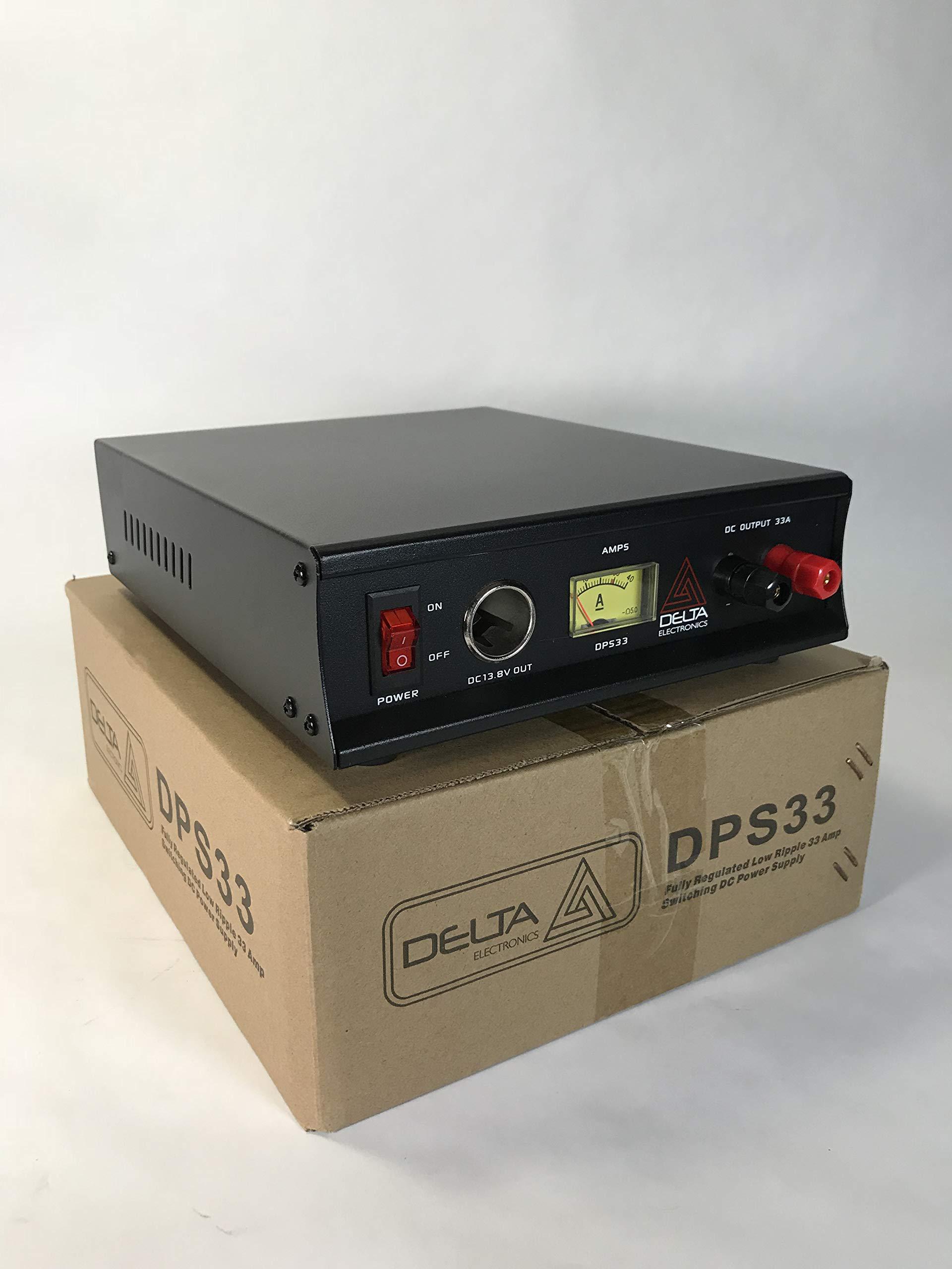 delta dps33 33 amp 12-13.8c ac/dc power supply w/amp meter for cb ham radio