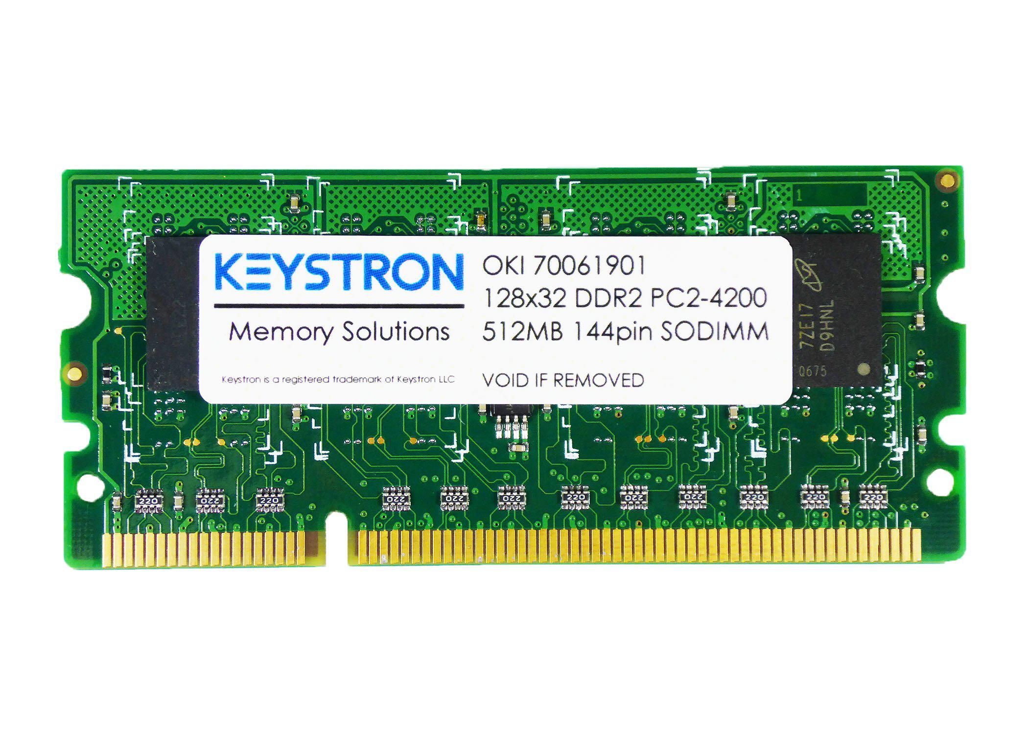 keystron 512mb ddr2 144pin memory ram for oki color printer es 7411dn, es6405, es 8140dn, es 8441dn