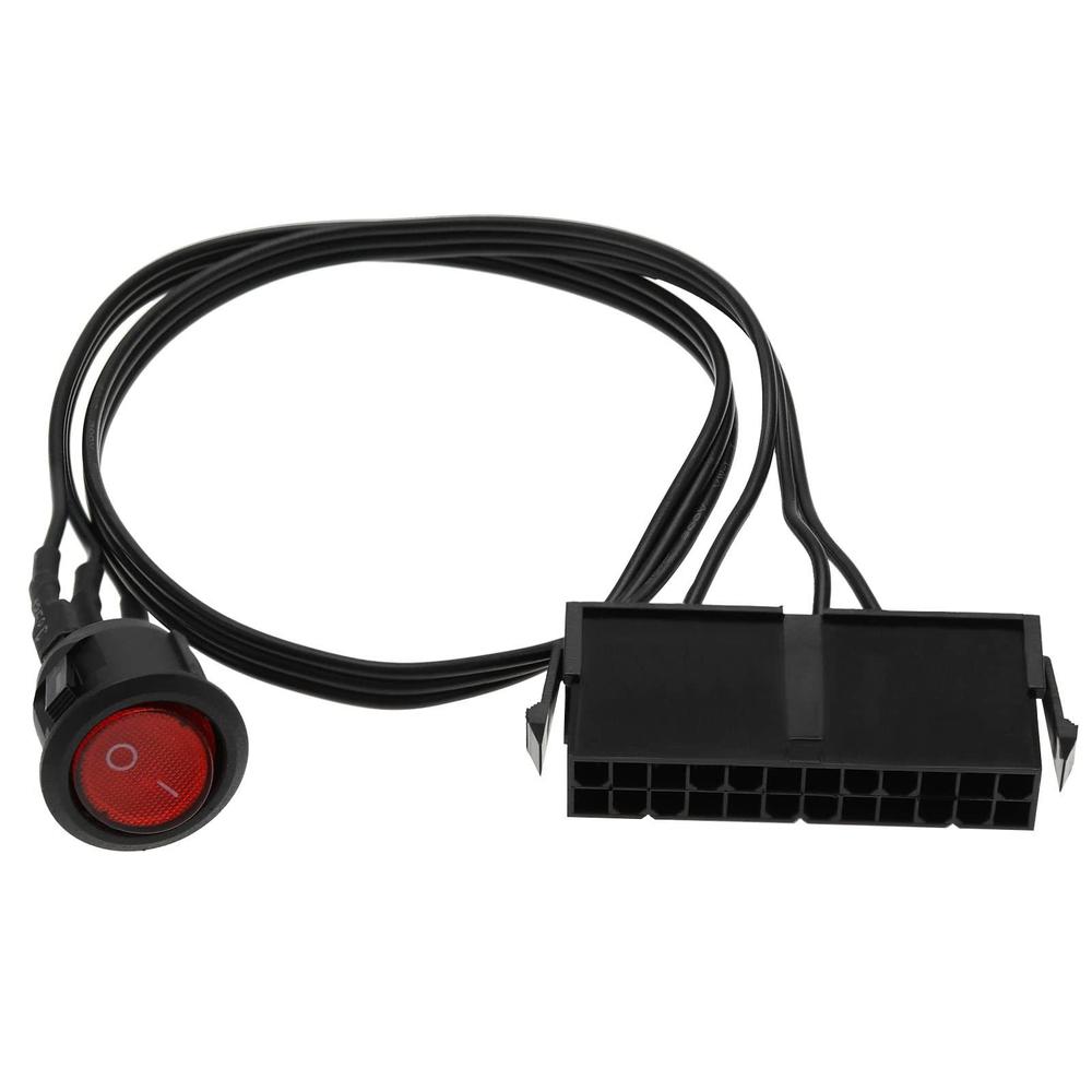 Create idea 20/24-pin atx/eps power switch cable 24 pin atx red led power on/off switch jumper bridge cable accessories for testing pc po