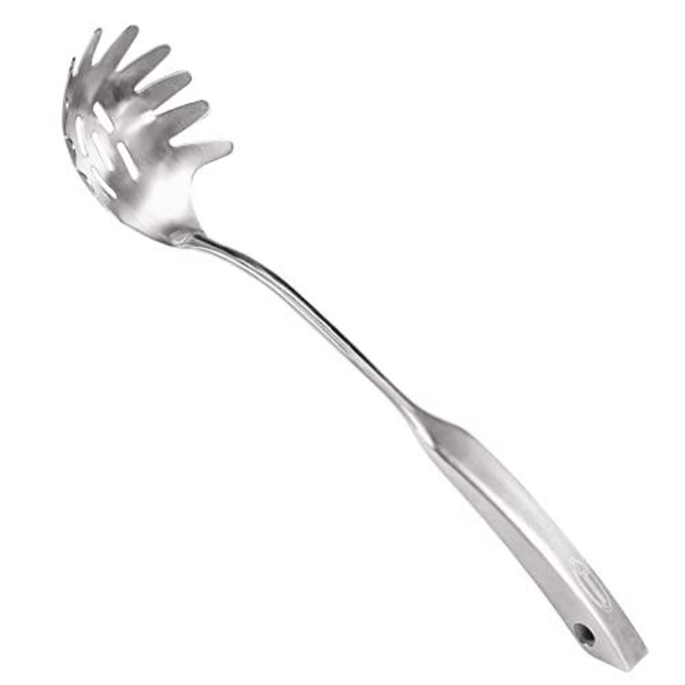 Newness Focus on Stainless Steel spaghetti server, [rustproof, integral forming, durable] newness 304 stainless steel pasta fork with vacuum ergonomic handle,