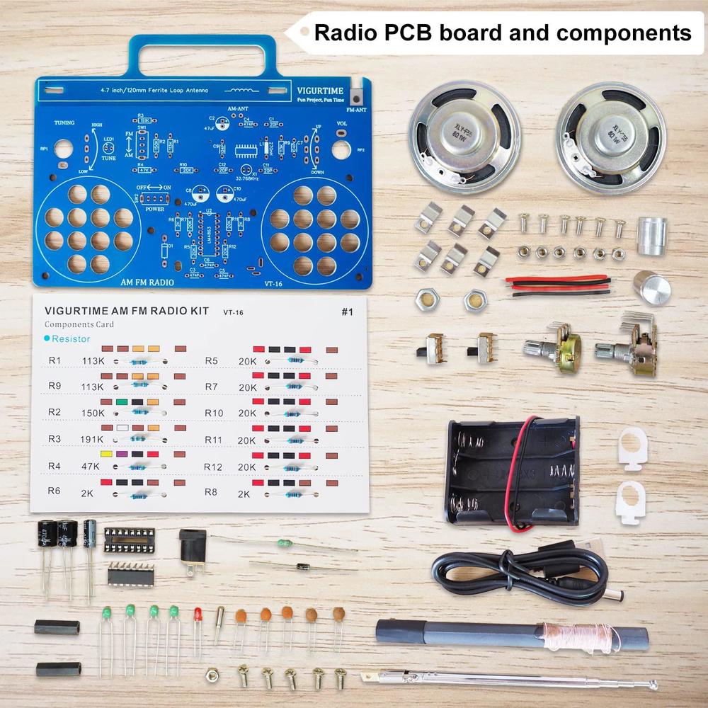 vigurtime am/fm radio kit | soldering project diy kit for practicing ...