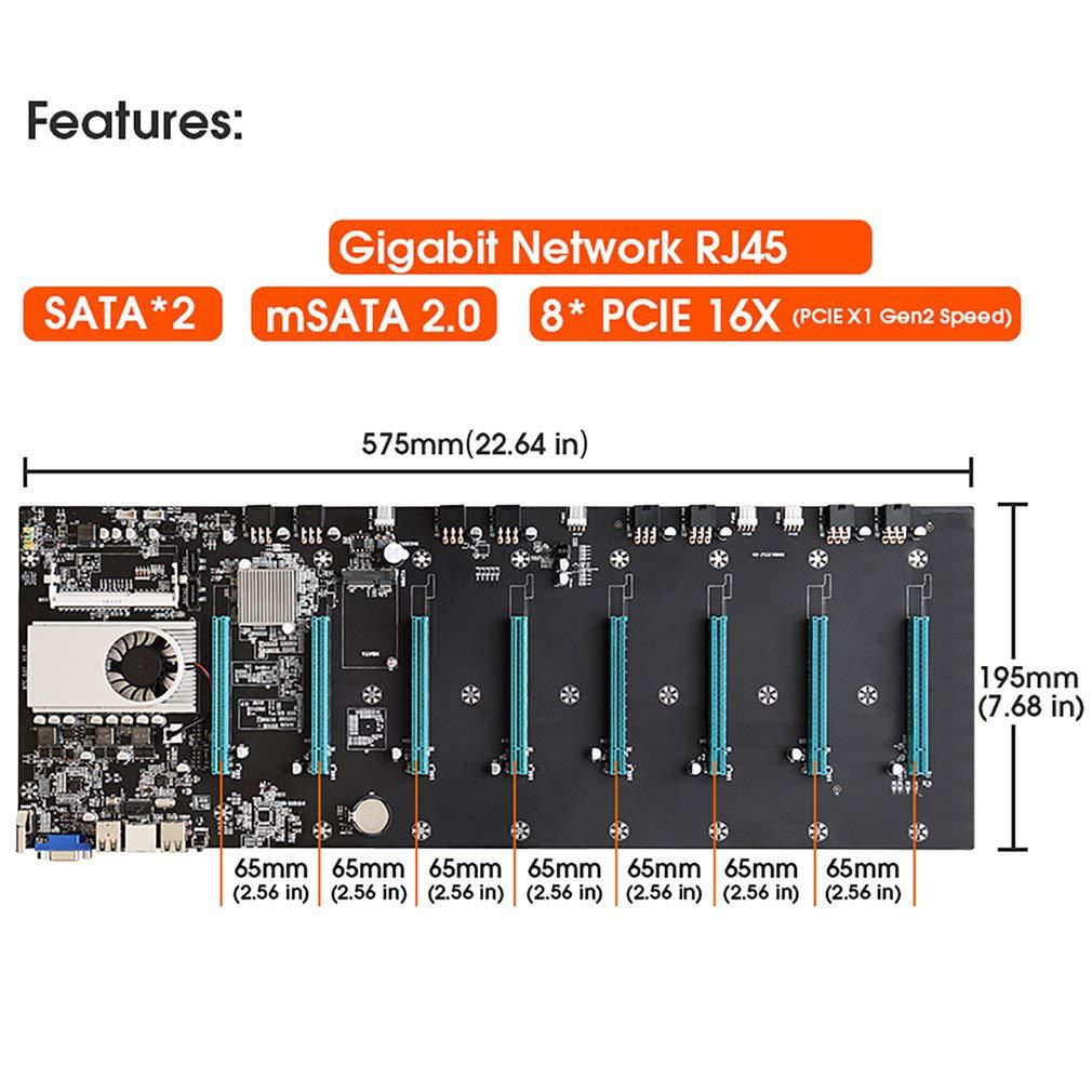 cnmuca btc s37 miner motherboard cpu set 8 video card slot ddr3 memory vga interface black
