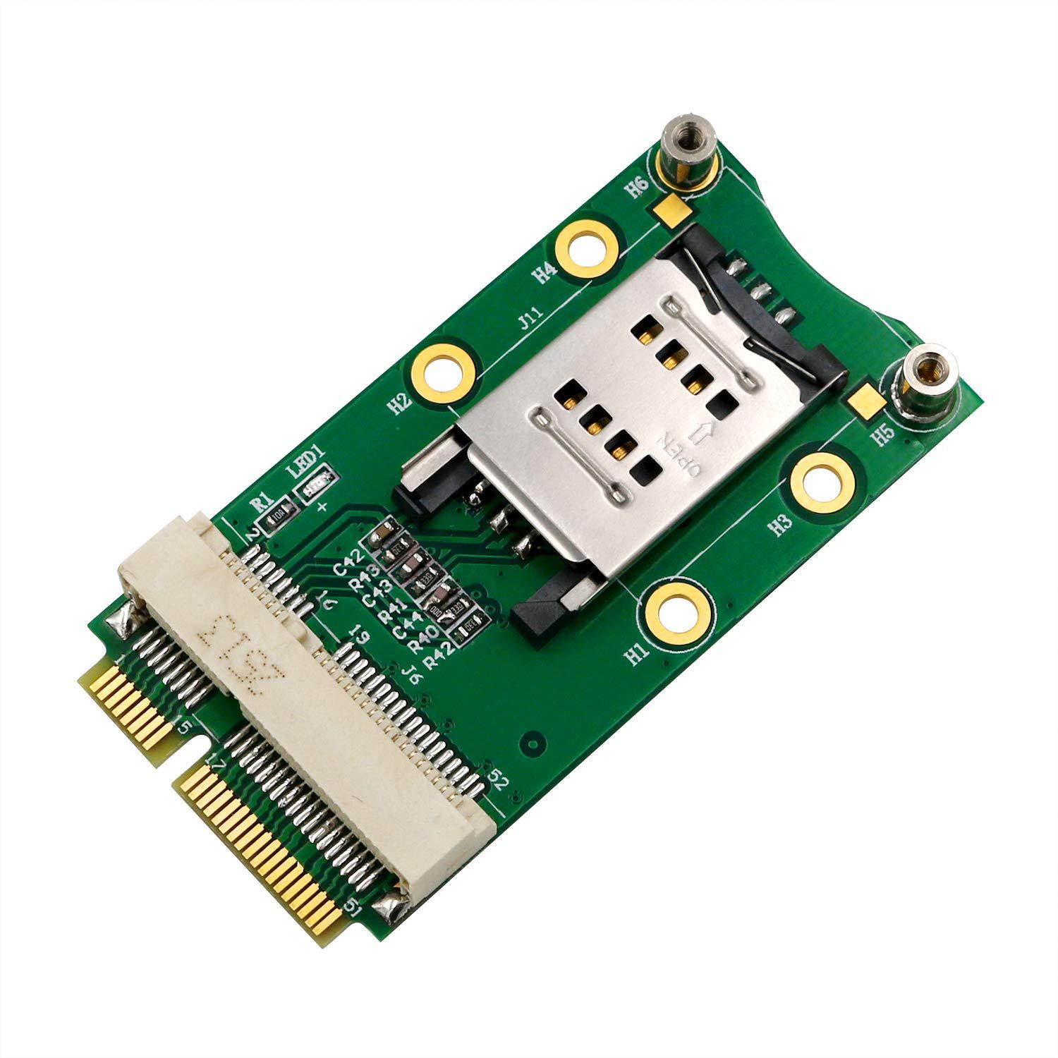 SUPERPLUS mini pci-e adapter with sim card slot for 3g/4g,wwan lte,gps card (clamshell sim card holder)