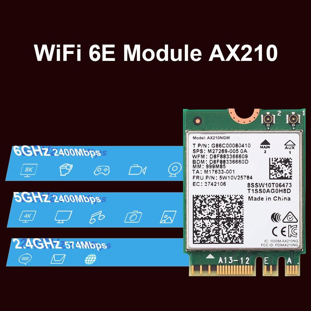 OKN ax210ngw wifi card, wifi 6e m.2 laptop wireless card, 5400mbps tri-band wireless module for laptop,11ax wifi adapter with blu