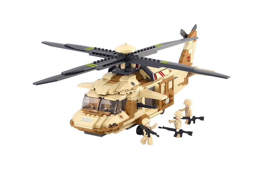 sluban military blocks army bricks toy - black hawk helicopter (m38-b0509)